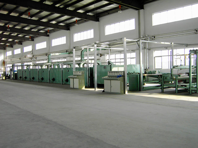 Línea de tela básica de cuero de aguja de aguja Línea no tejida PU PVC