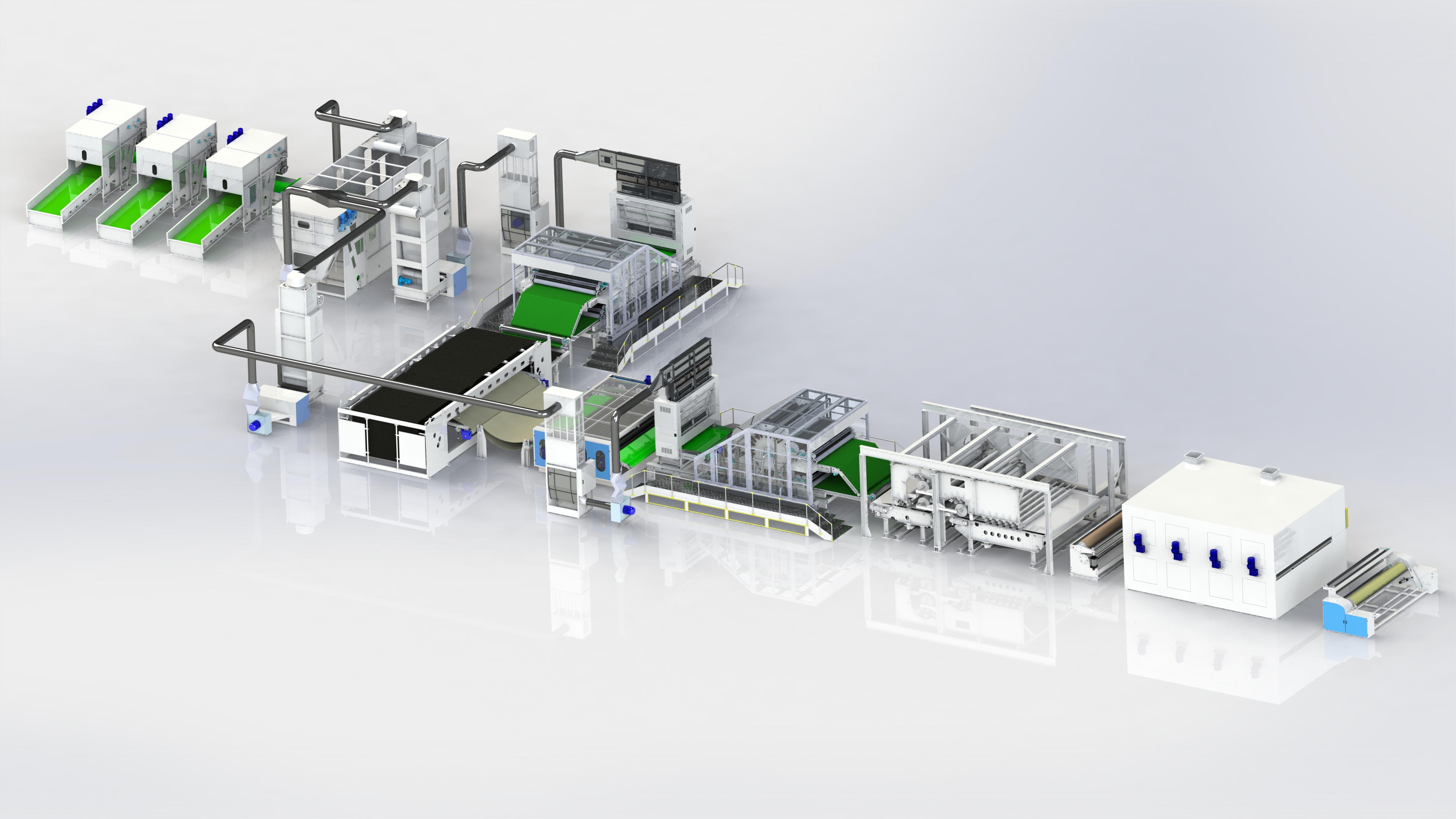 水刺线（四圆网烘干）